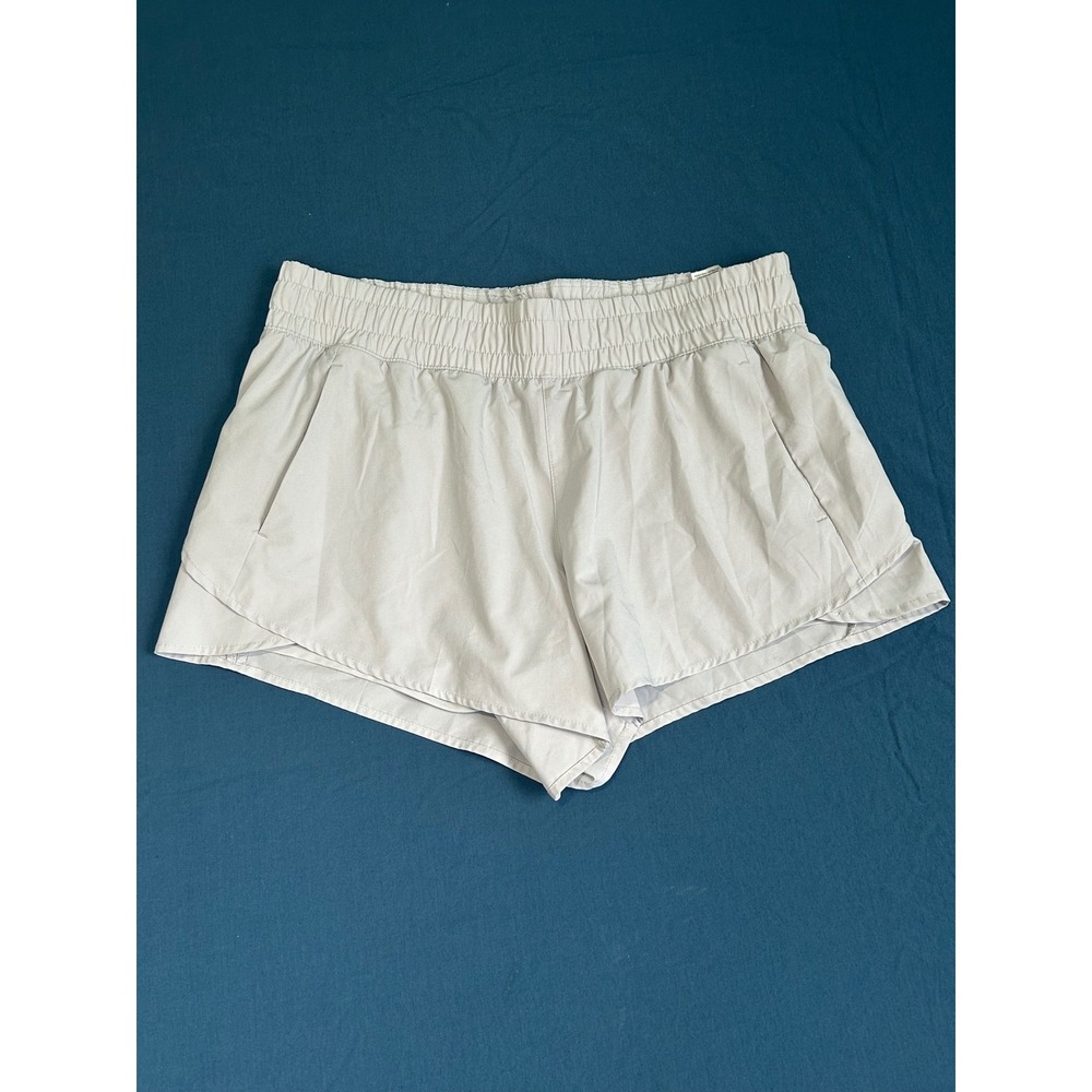 Avia Womens Grey Active Running Shorts Size L 12-14 Elastic Waist Inner Liner